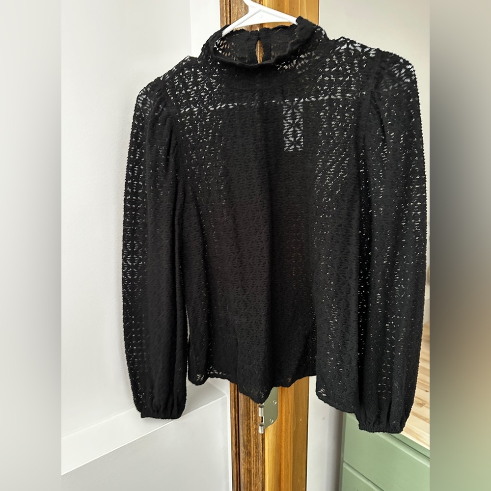 LOFT Black Lace Blouse